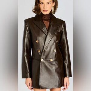 CURRENT SEASON Retrofete Tilda Brown leather blazer jacket NWT